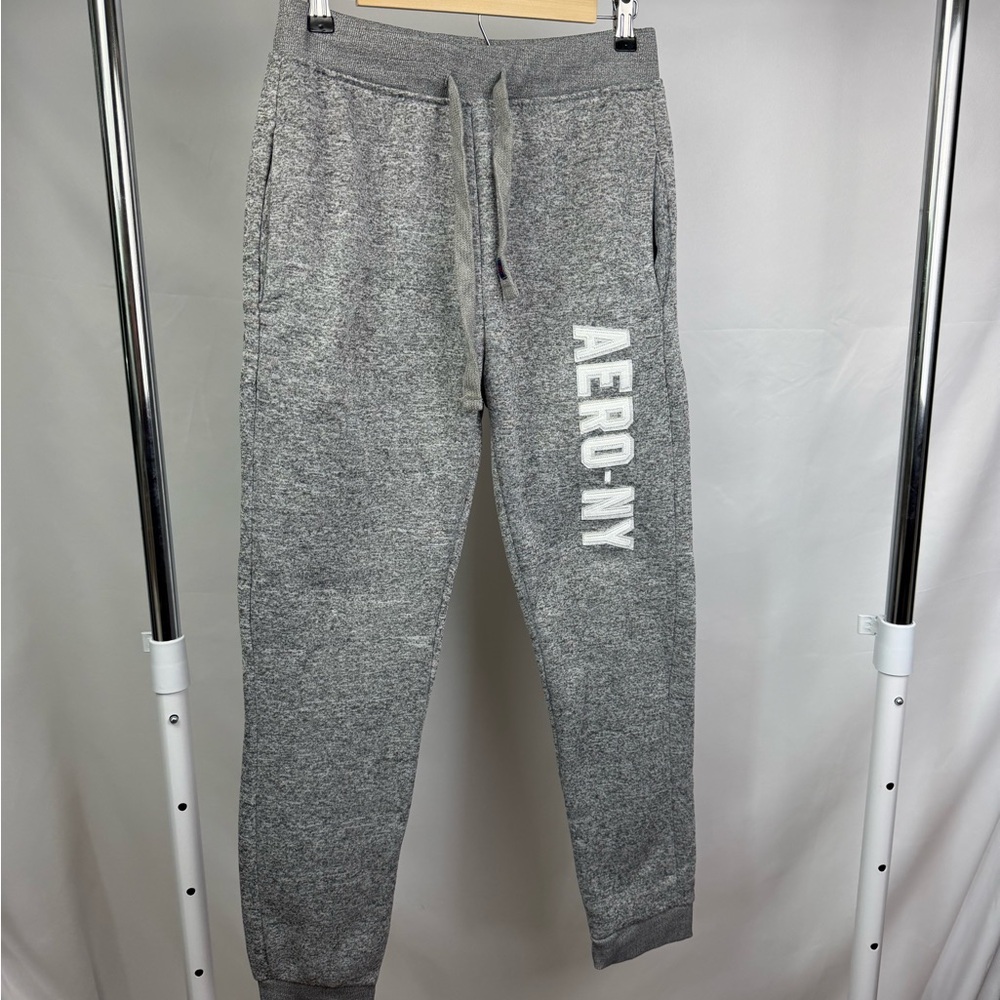 Aeropostale‎ AERO-NY Gray Jogger Sweatpants Small Drawstring Lounge pants